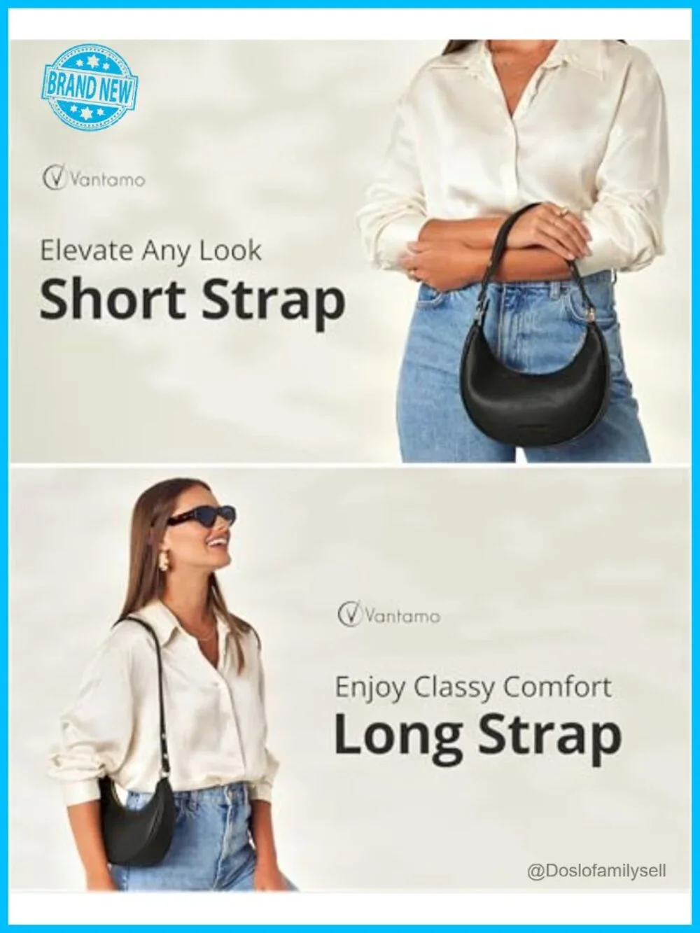 Women's Half Moon Clutch Purse RFID Protection Anti-Theft PU Leather Crossbody
